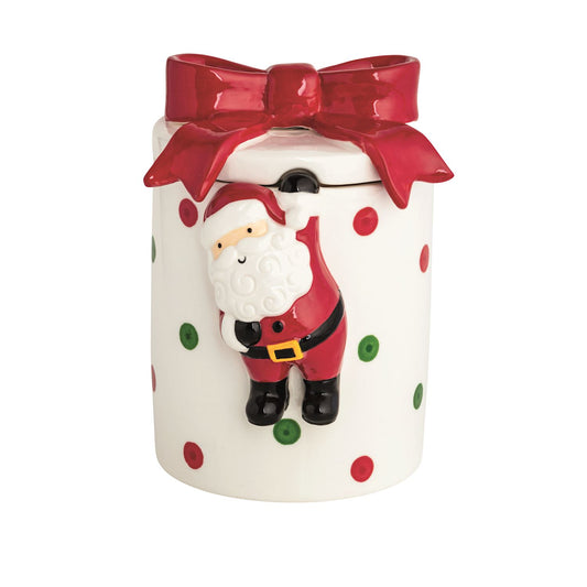 Mudpie Bow Santa Cookie Jar