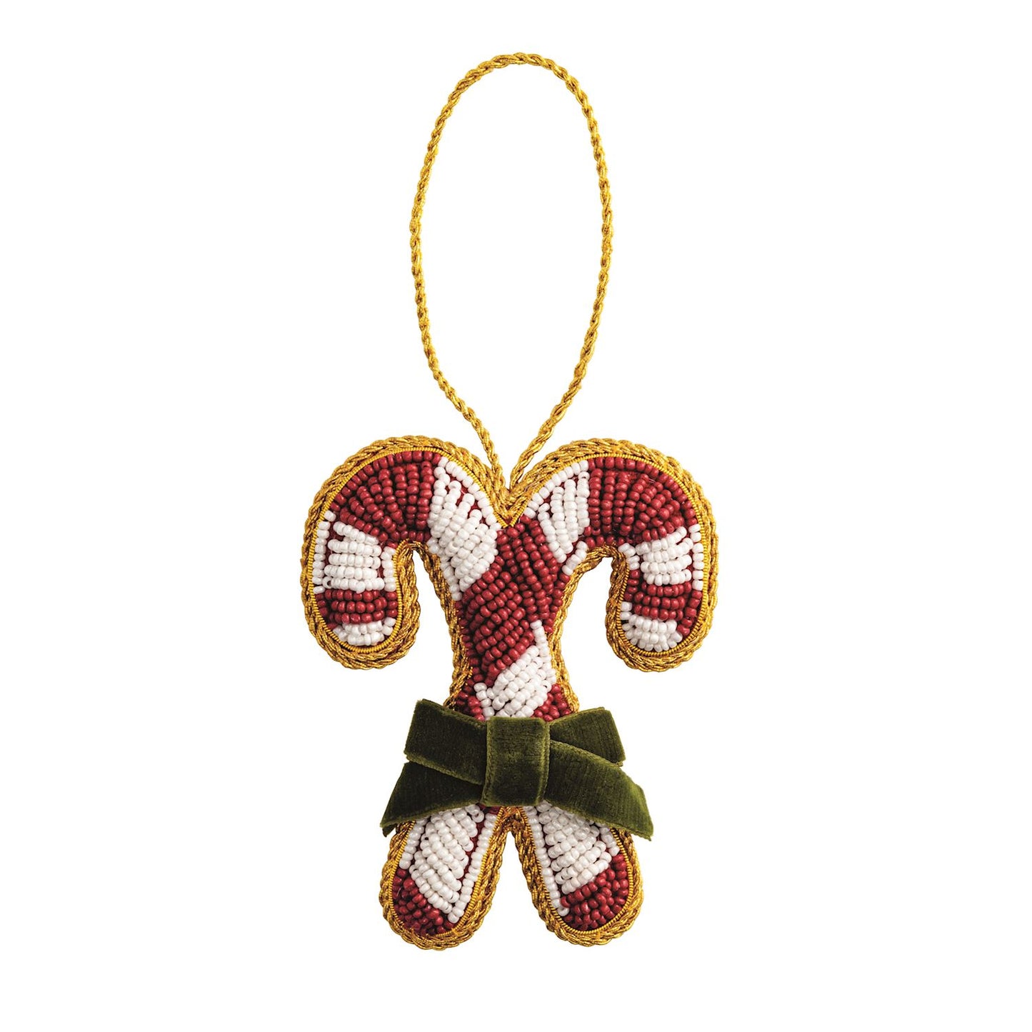 Mudpie Beaded Candy Cane Ornament