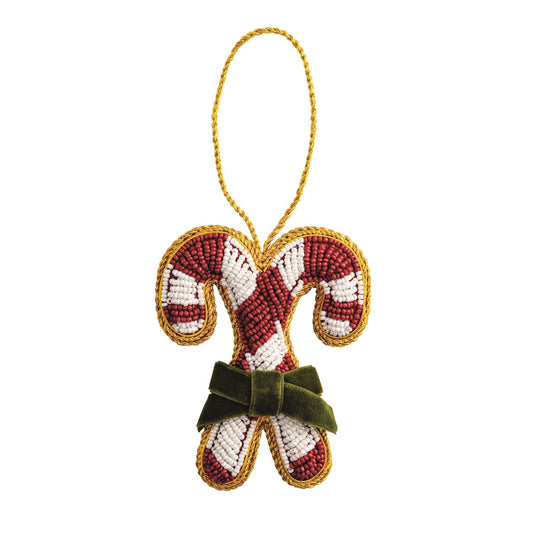 Mudpie Beaded Candy Cane Ornament