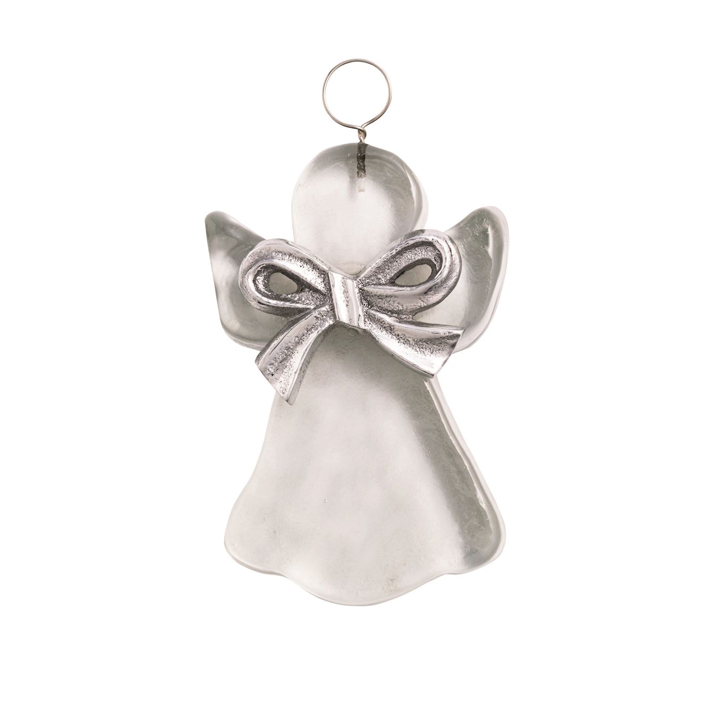 Mudpie Glass Ornament Angel w/Bow
