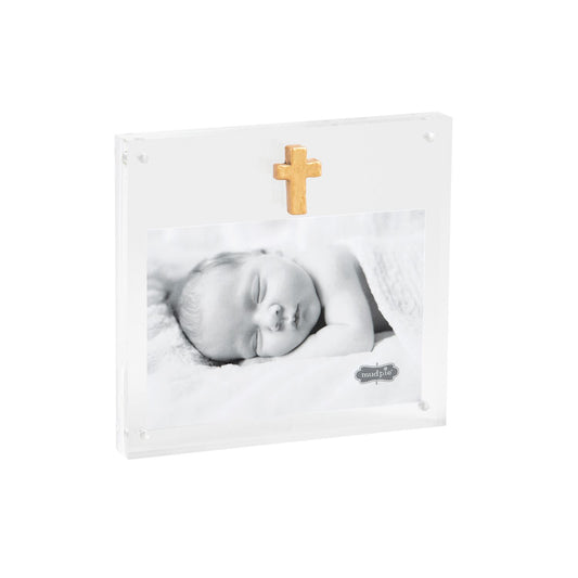 Mudpie Acrylic Frame with Gold Cross