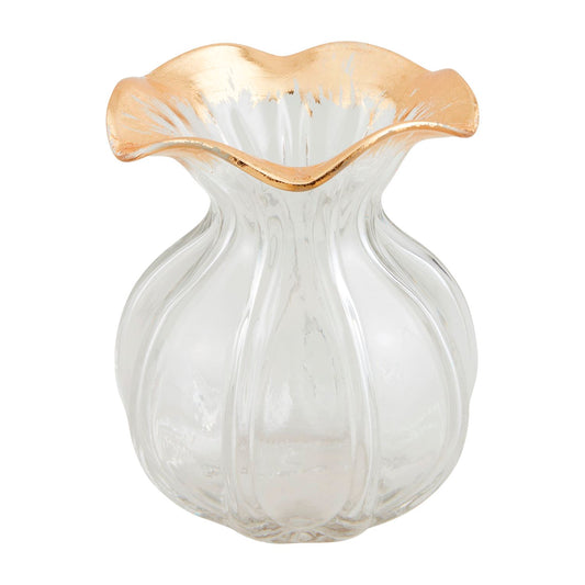 Mudpie Ruffled Gold Vase Small