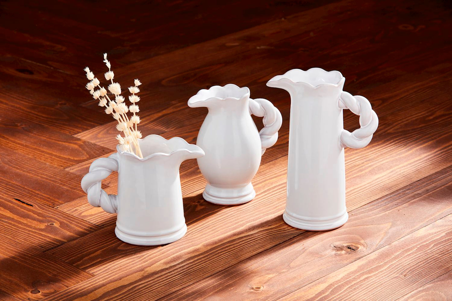 Mudpie Twisted Handle Pitcher Vase Small