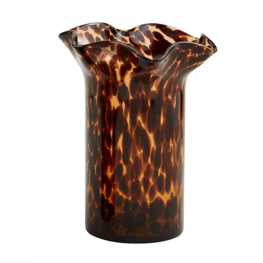 Ruffle Tortoise Glass Vase Large
