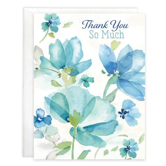 Gina B Designs Thank You Boxed Notes Blue Poppies