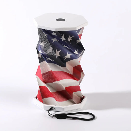 mini folding lamp with an American flag design