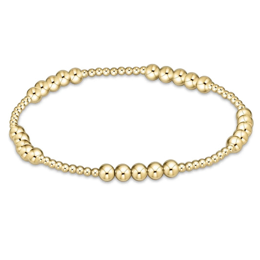 eNewton Classic Blissful Pattern 2mm Bead Bracelet-4mm Gold