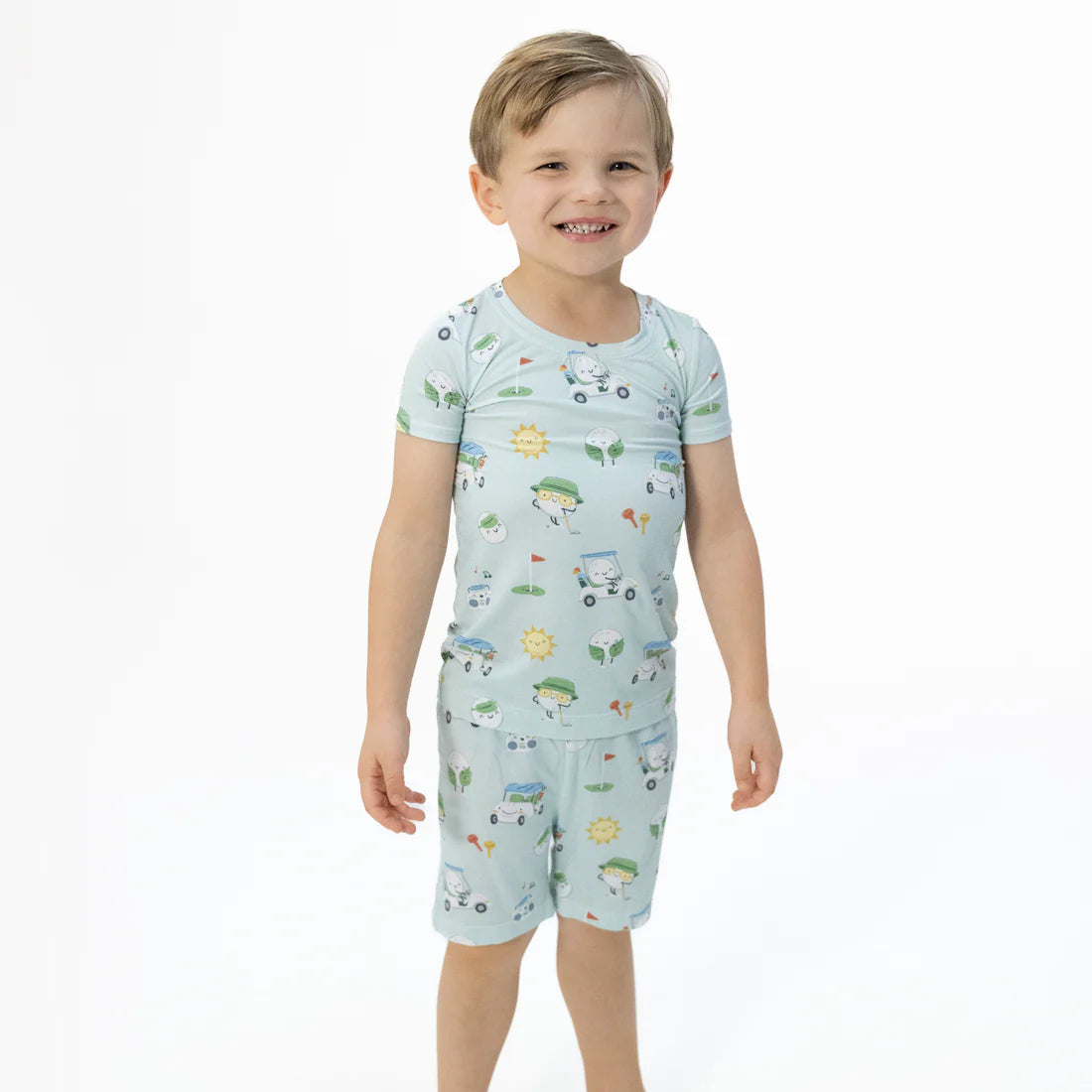 Angel Dear Light Blue Golf Pros Printed Short Set