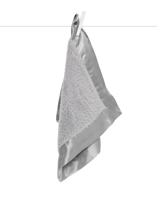 Little Giraffe Chenille Satin Blanky Silver