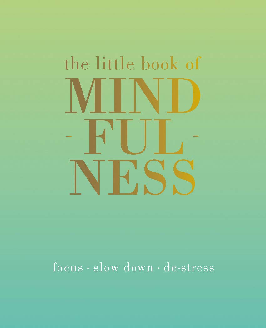Book cover of 'The Little Book of Mindfulness' with a gradient green background.