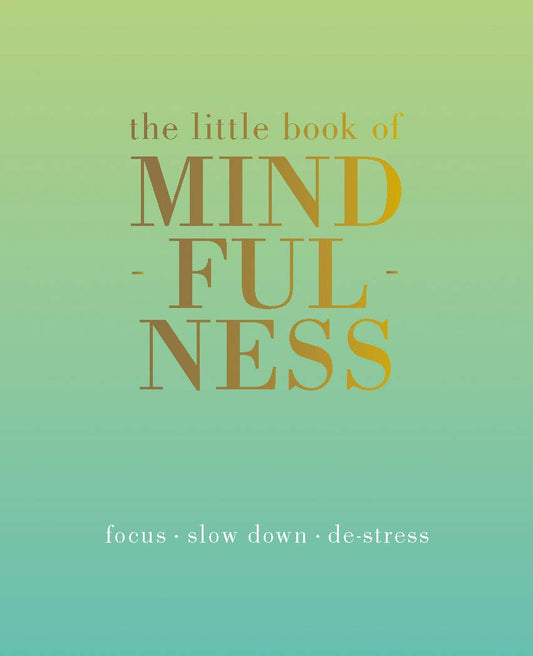 Book cover of 'The Little Book of Mindfulness' with a gradient green background.