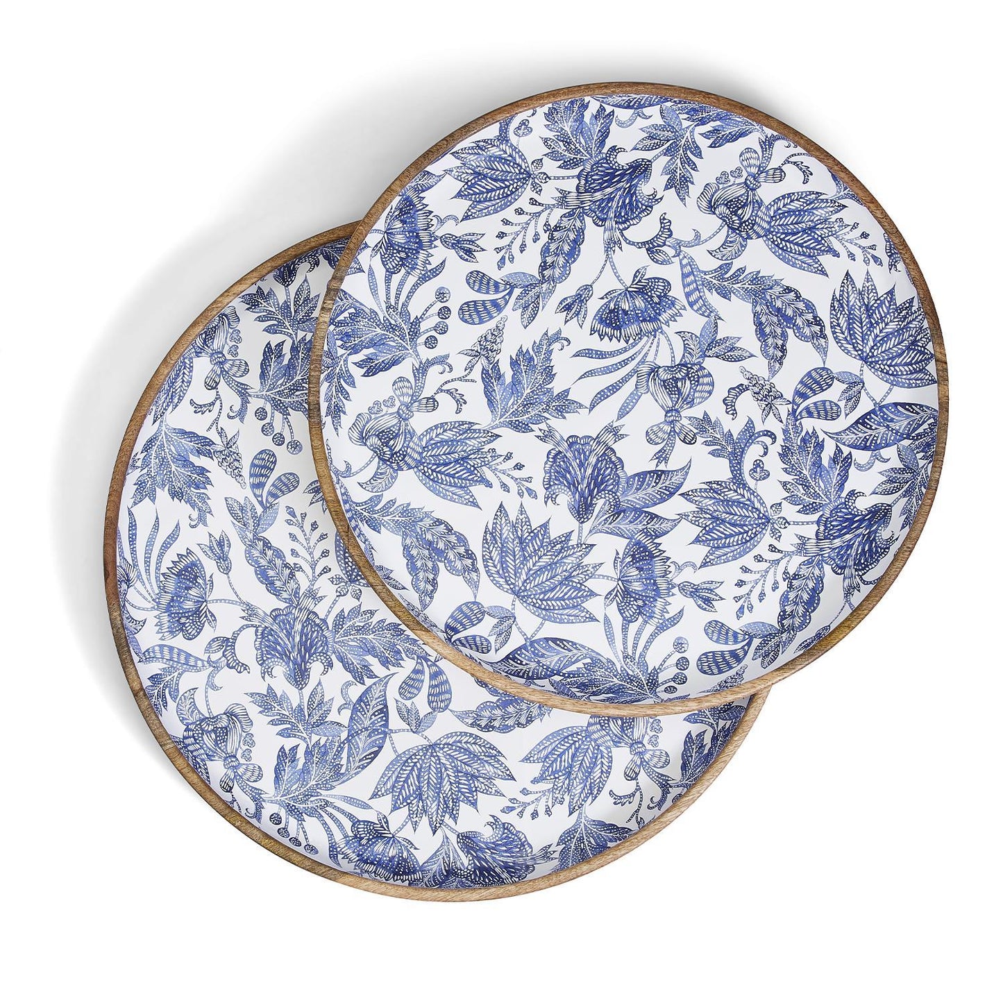 Blue Batik Handcrafted Round Tray Large
