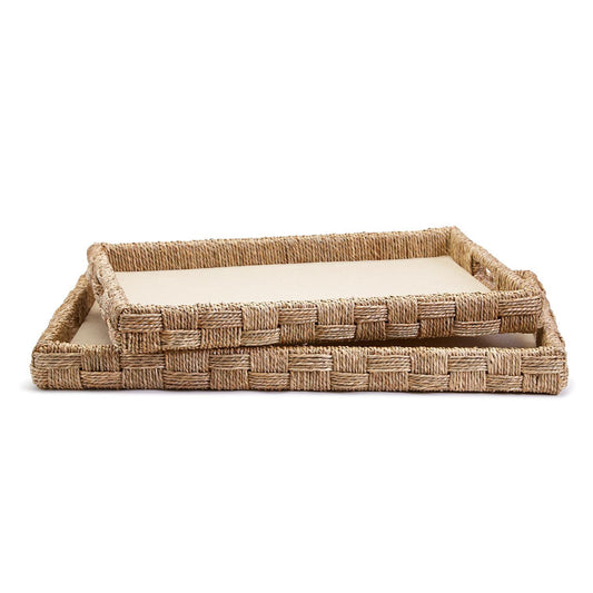 Sea Grass and Rattan Tray Large