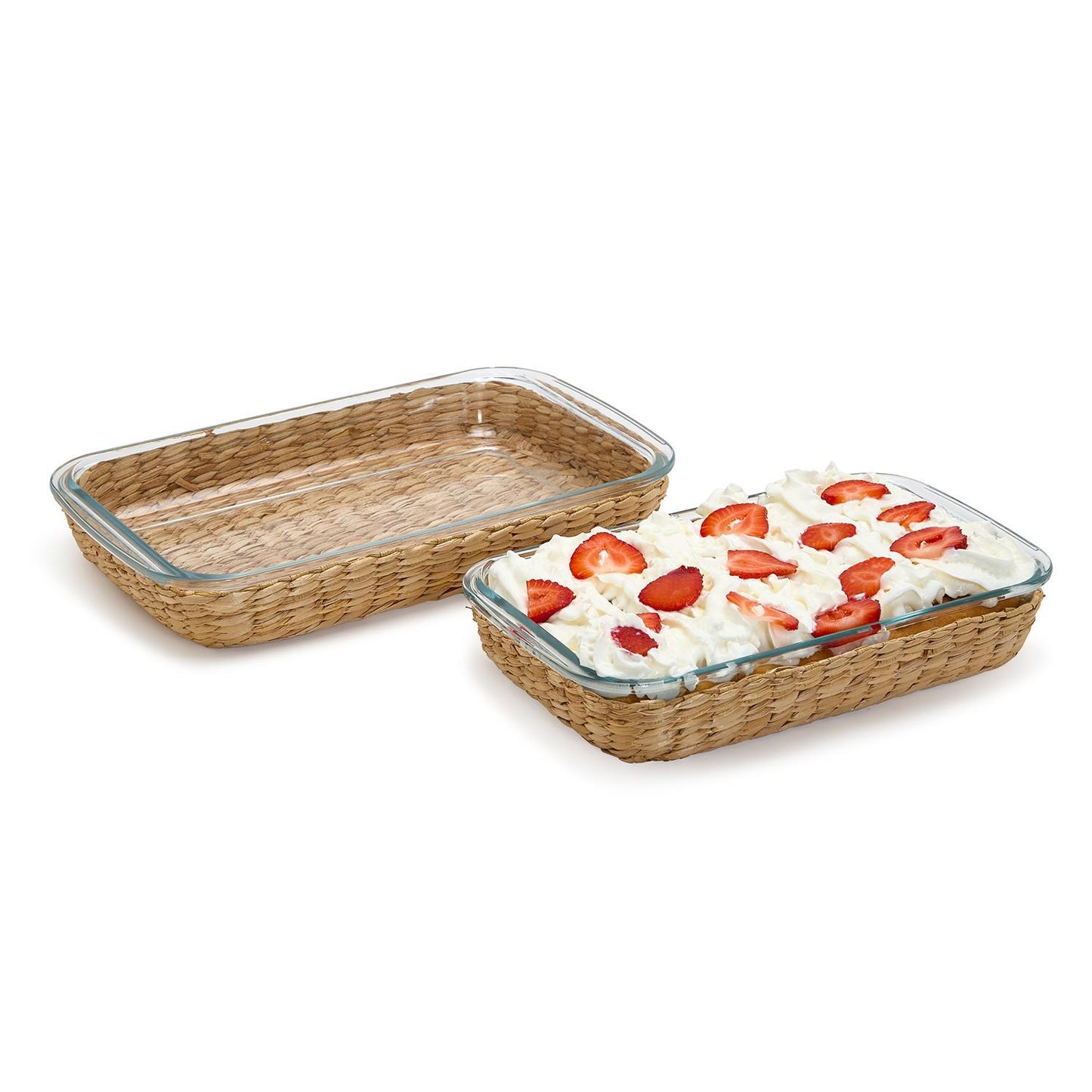 Island Chic Glass/Sea Grass Baking Dish LARGE