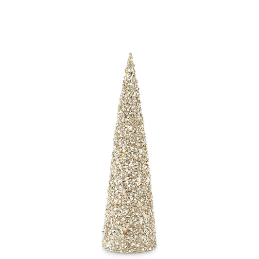 Champagne and Sequins LED Cone Tree Small