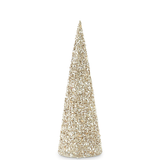 Champagne and Sequins LED Cone Tree Medium