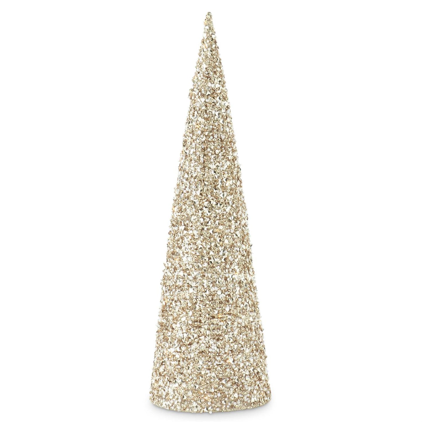 LED Champagne Sequins and Bead Embellished Tree w/Timer Large