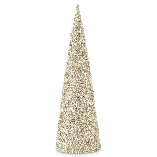 LED Champagne Sequins and Bead Embellished Tree w/Timer Large