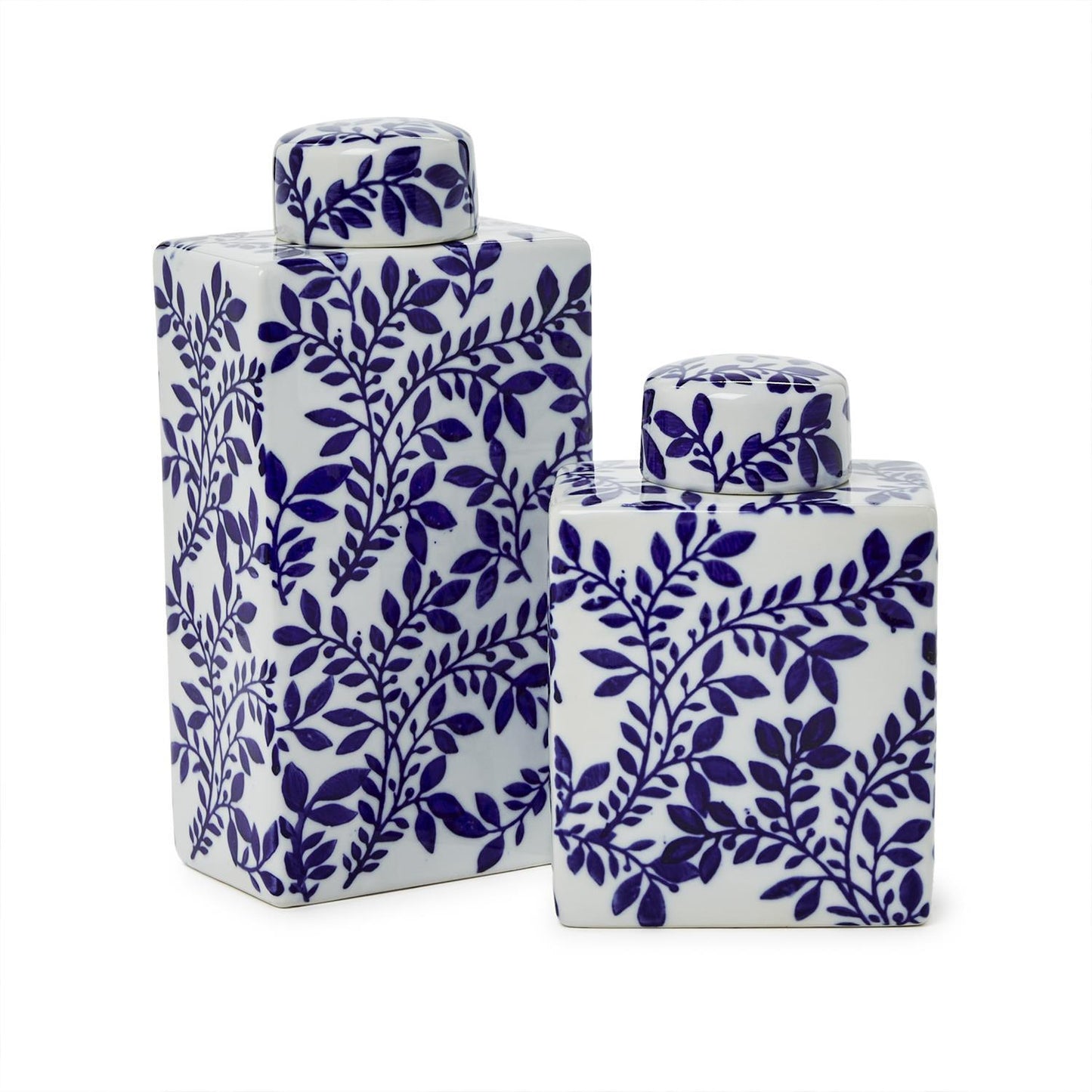 Blue and White Chinoiserie Tea Jar Large