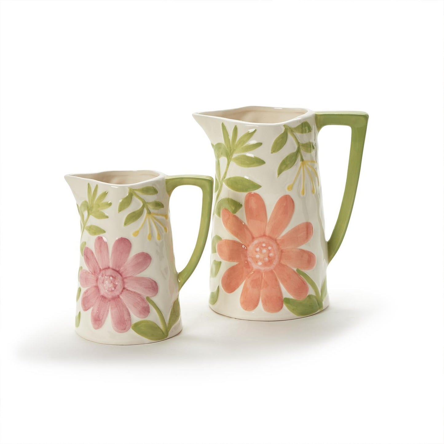Hand Painted Floral Pitcher Small