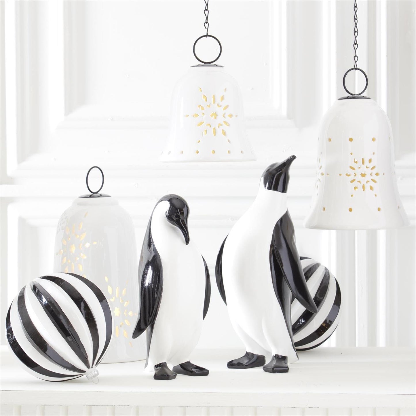 Black & White Glossy Resin Penguin 12.5”