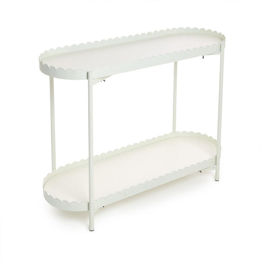 Scallop Edge Double Shelf Accent Table