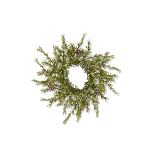 Glittered Snowy Pine Candle Ring
