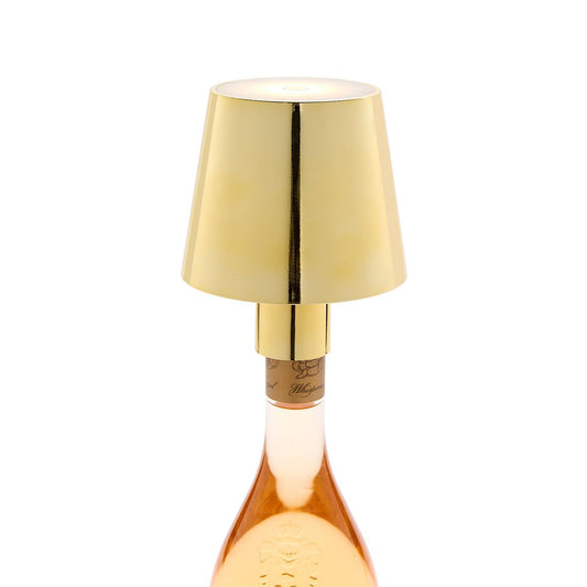 Gold Lampshade Bottle Lamp w/Stopper