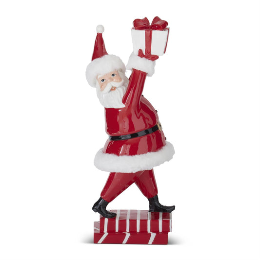 Red Santa Holding a Gift