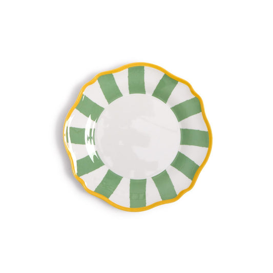 Green Striped Melamine Salad Plate
