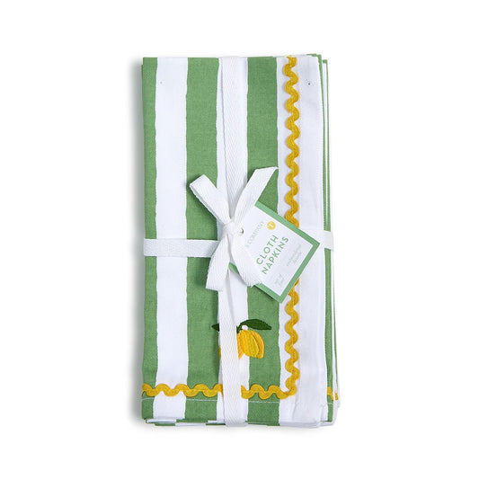 Lemon Embroidered Cloth Napkin Set