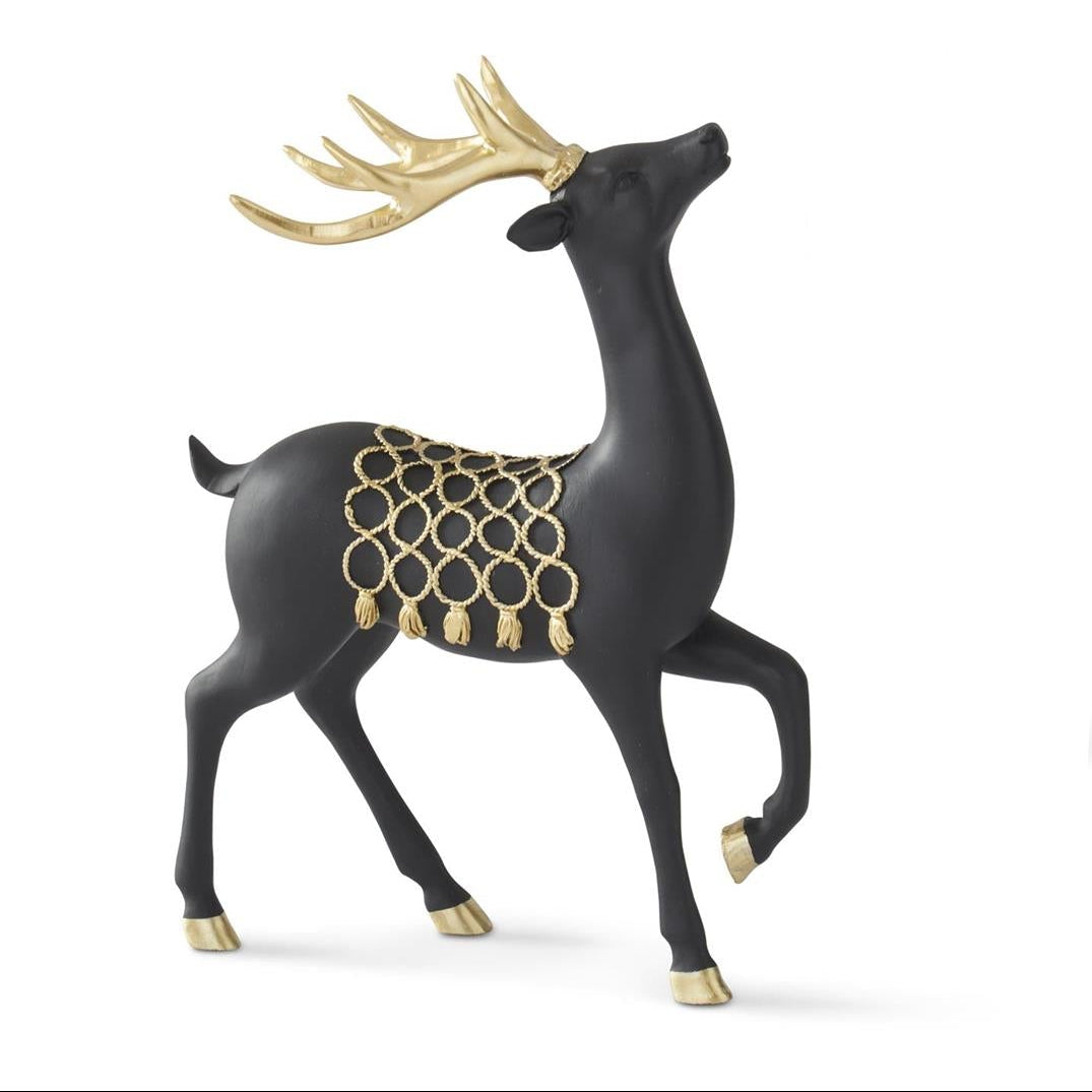 Matte Black Deer w/Gold Saddle Large