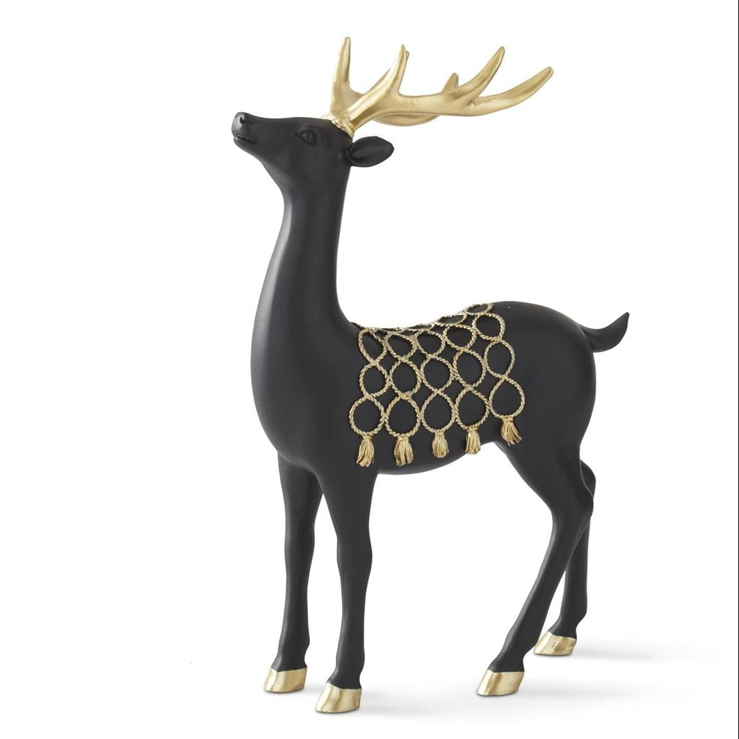 Matte Black Deer w/Gold Saddle Small
