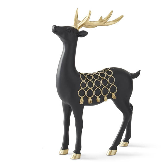 Matte Black Deer w/Gold Saddle Small