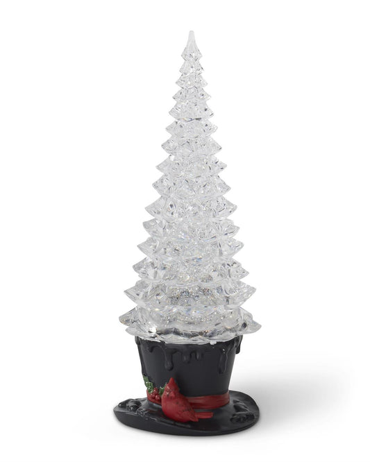 Water Spinning LED Christmas Tree on Top Hat w/Timer