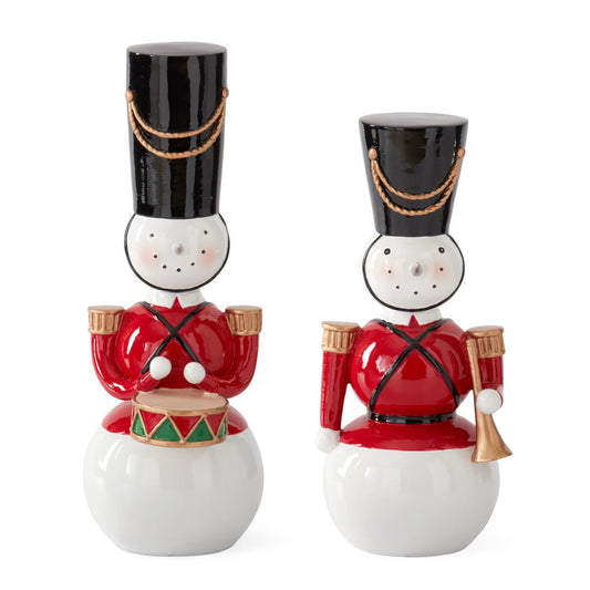 Snowman Nutcracker Soldier w/Drum Large