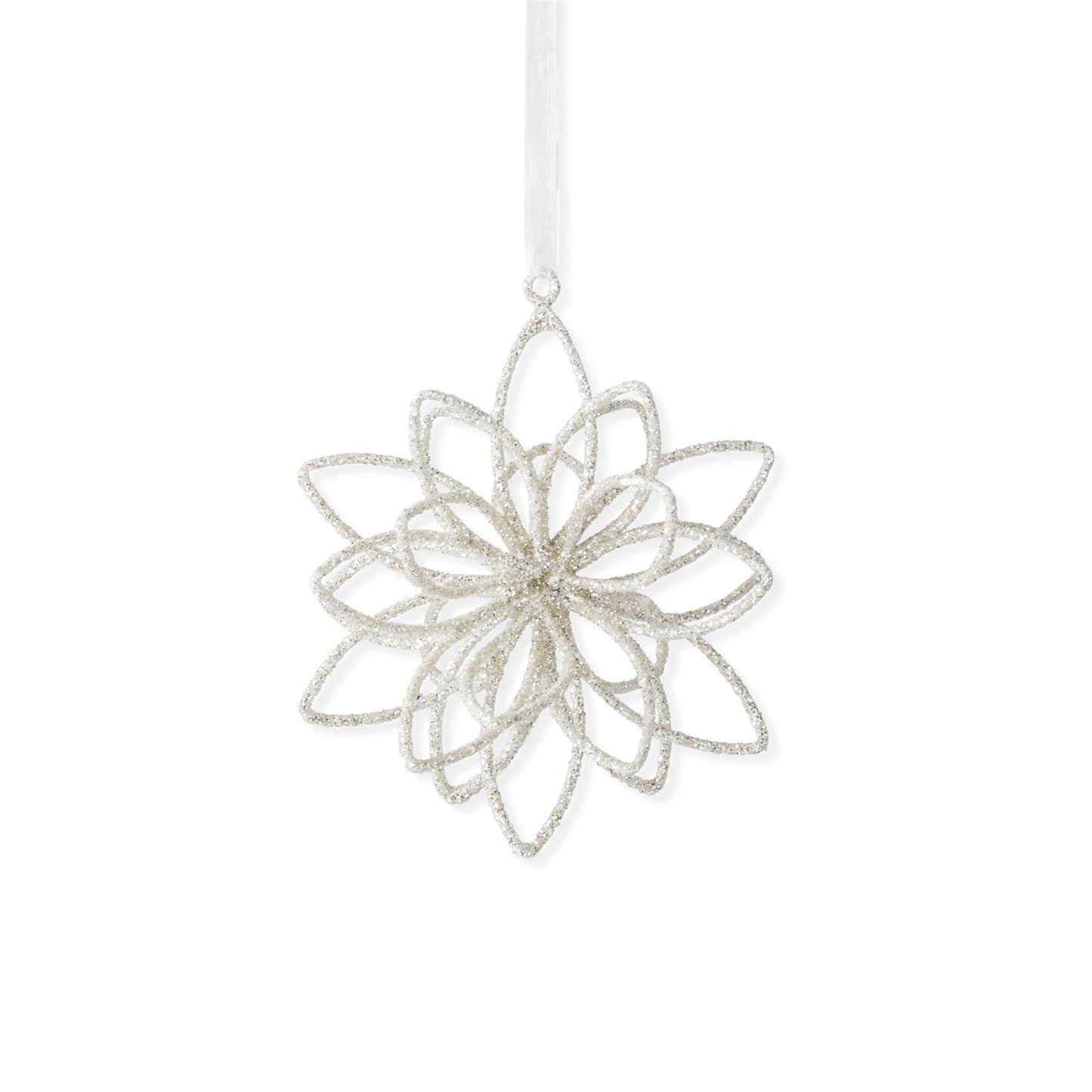 Glittered 3-D Snowflake Ornament