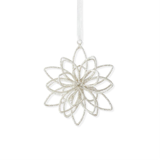 Glittered 3-D Snowflake Ornament