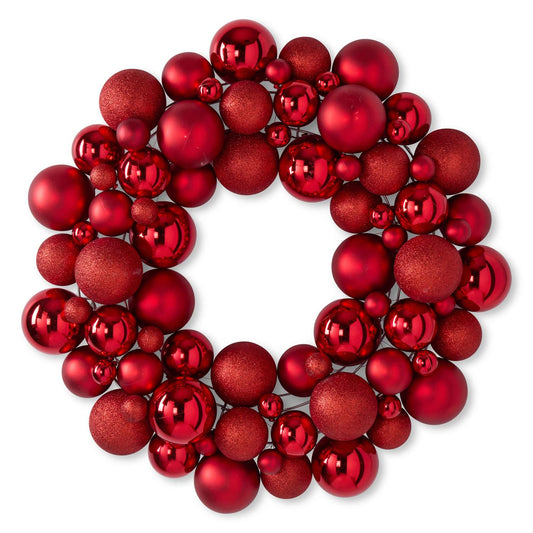 Red Shatterproof Ornament Wreath