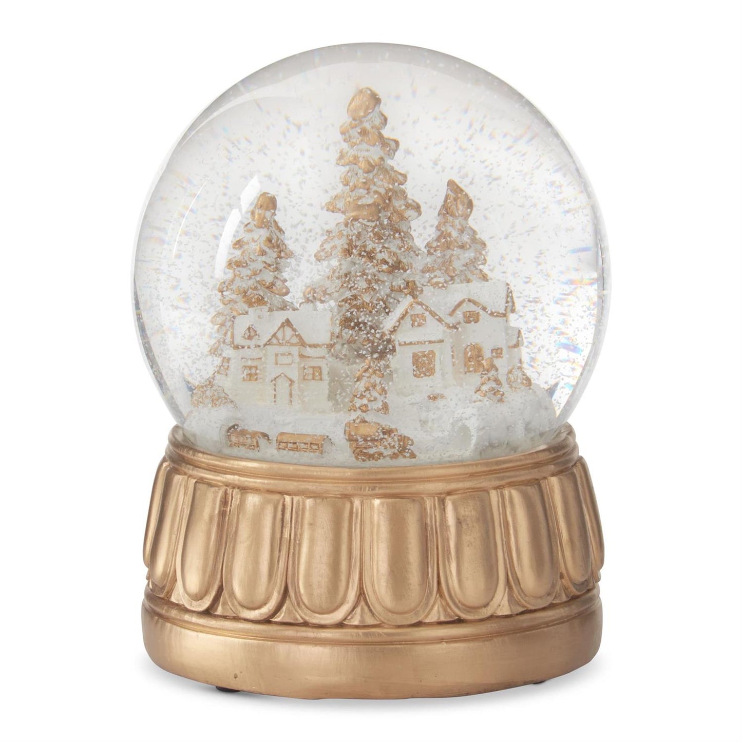 Gold & Cream Winter Scene Musical Snow