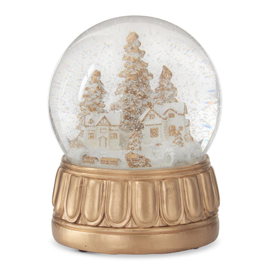 Gold & Cream Winter Scene Musical Snow