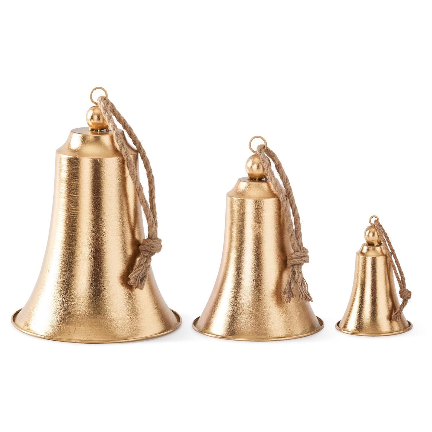 Gold Metal Bell w/Rope Hanger Large