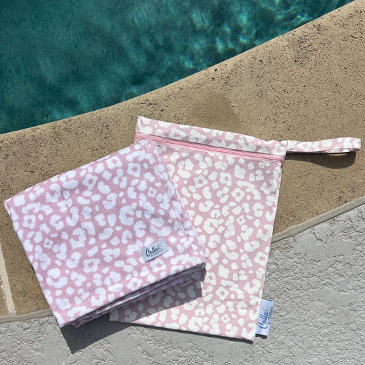 Kenzie Beach Towel Pink Leopard