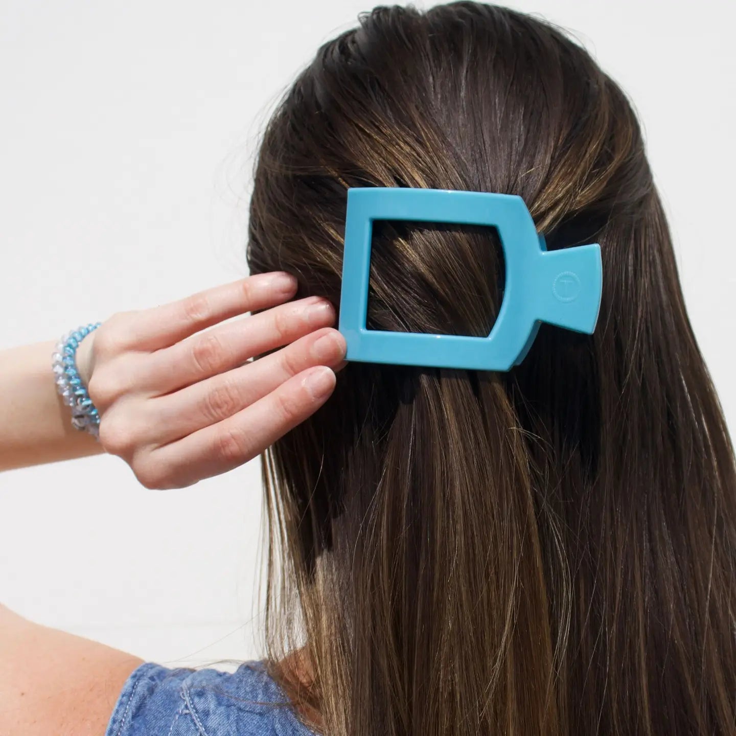 Teleties Summer Sky Square Flat Hair Clip Medium