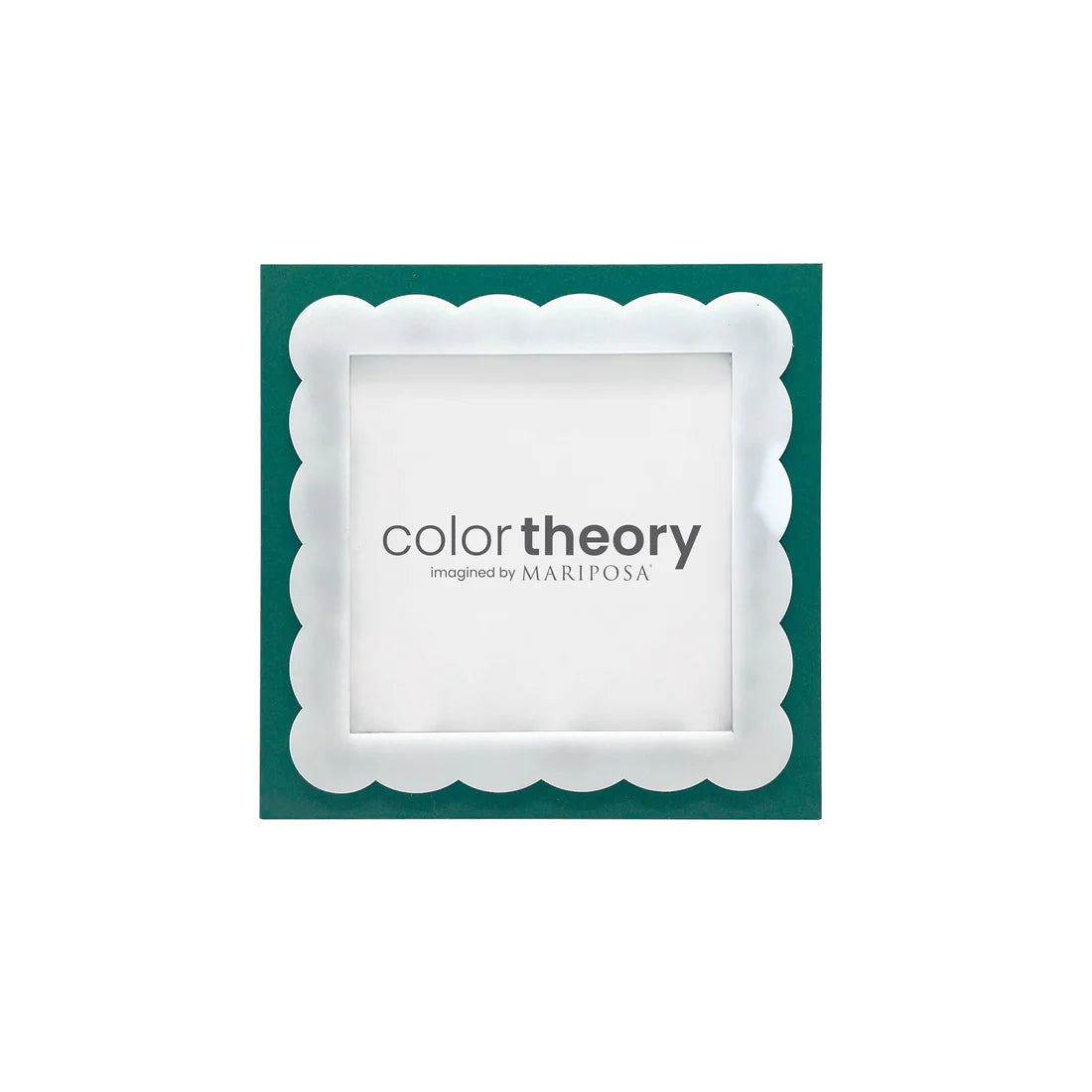 Mariposa Emerald and White Scallop Border 4x4 Frame