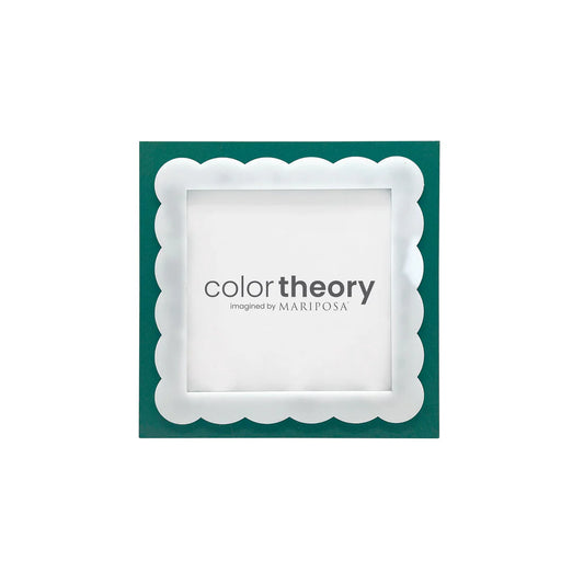 Mariposa Emerald and White Scallop Border 4x4 Frame