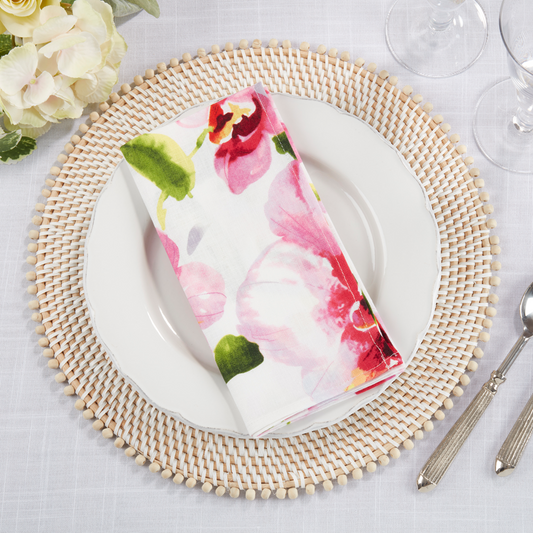Saro Printed Floral Design Napkin