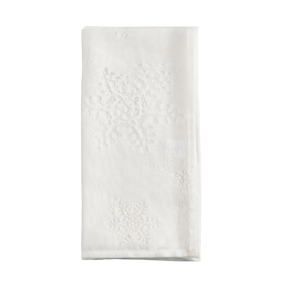 Saro Burnout Snowflake Design Napkin