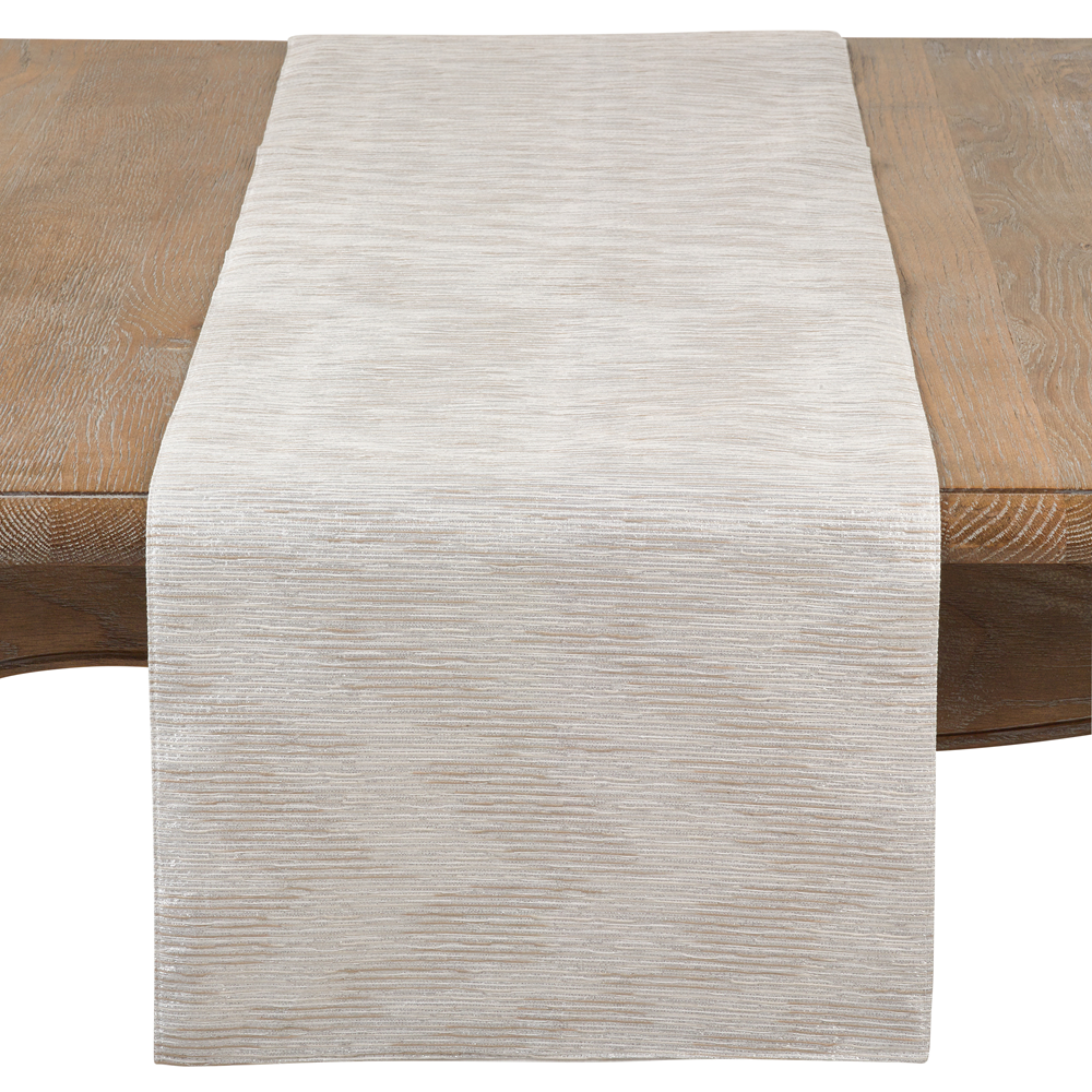 Saro Silver Metallic Woven Runner