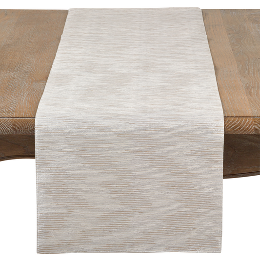 Saro Silver Metallic Woven Runner